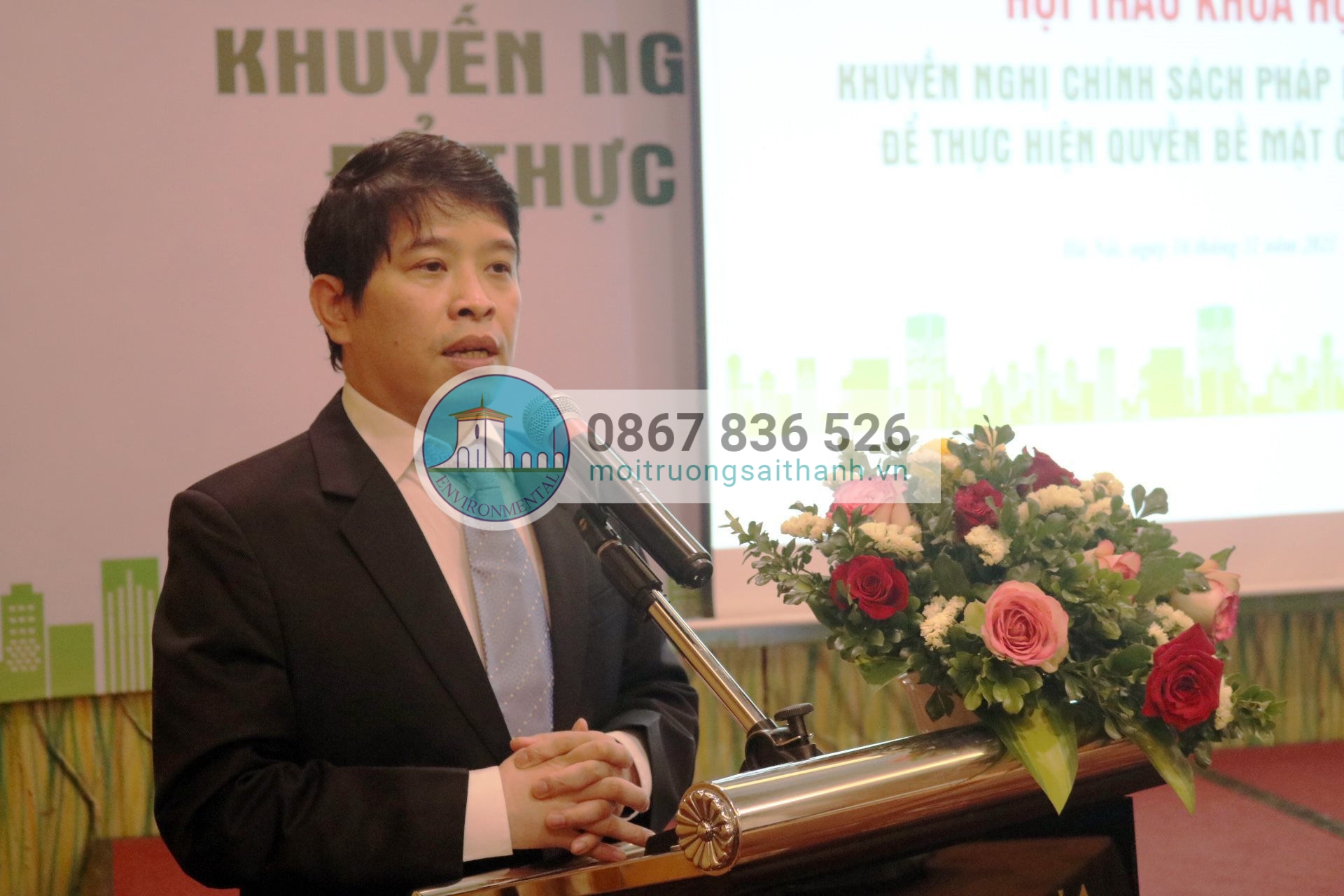 Ông Nguyễn Đình Thọ, Viện trưởng Viện Chiến lược, Chính sách tài nguyên và môi trường phát biểu tại một Hội thảo gần đây.